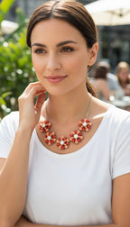 Retro Floral Statement Necklace at Blue Sparrow Shop