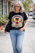 Retro Graphic Tee on a woman to show the look at Blue Sparrow Shop