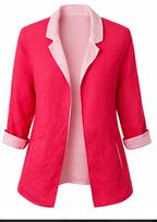 Reversible Linen Jacket  in 2 shades of pink | Size M/L at Blue Sparrow Shop