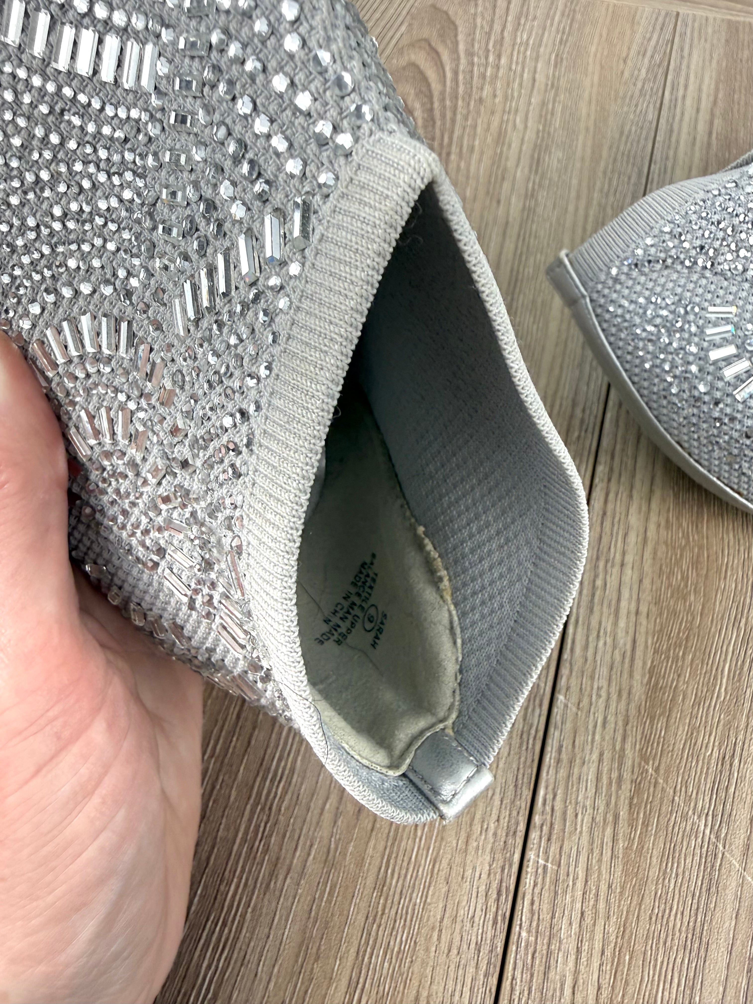 Rhinestone look angle boots | Glitter event boots showing soft boot inside