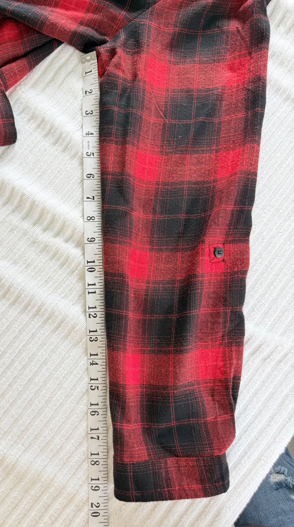 Ricki's Long Plaid Shirt with Belt | Size XL measuring 20" sleeve