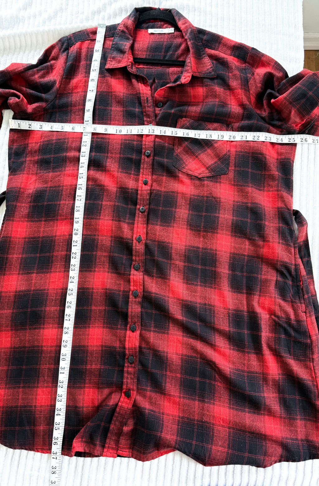 Ricki's Long Plaid Shirt with Belt | Size XL measuring 51" bust and 37" length