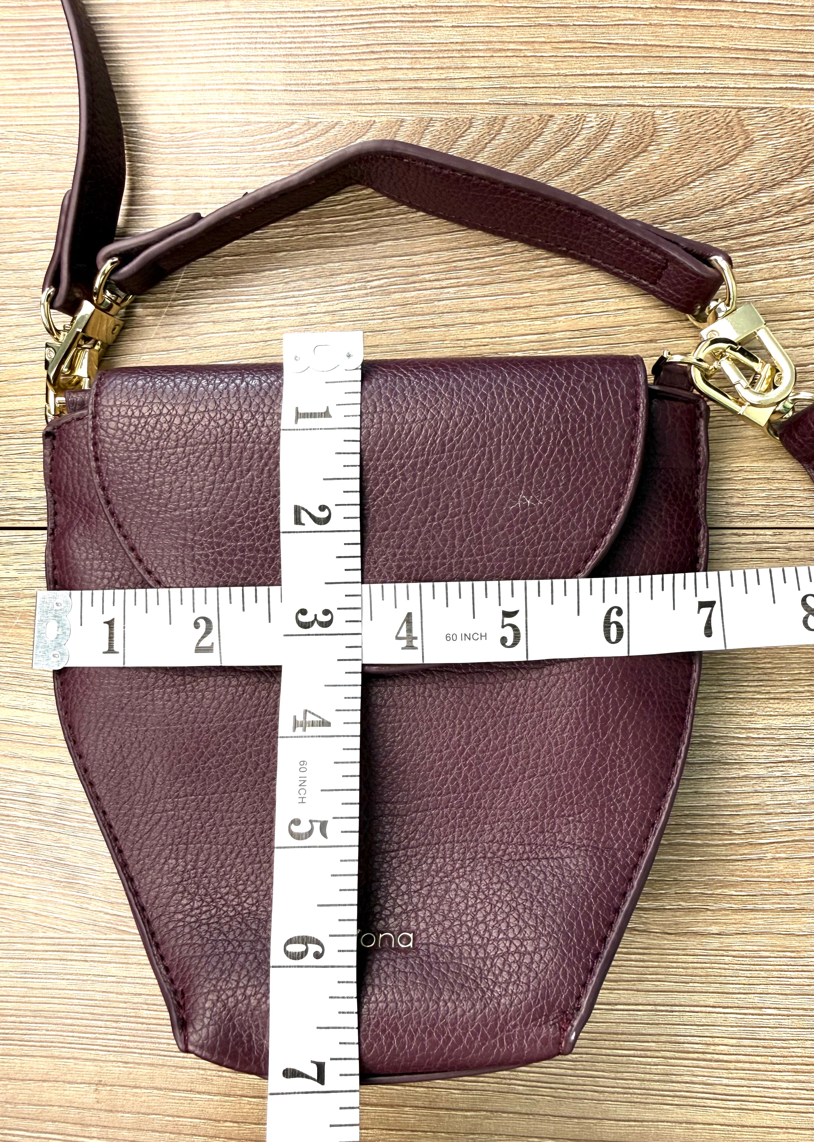 Riona Mini Crossbody Bag  at Blue Sparrow Shop measuring 7" x 7" 