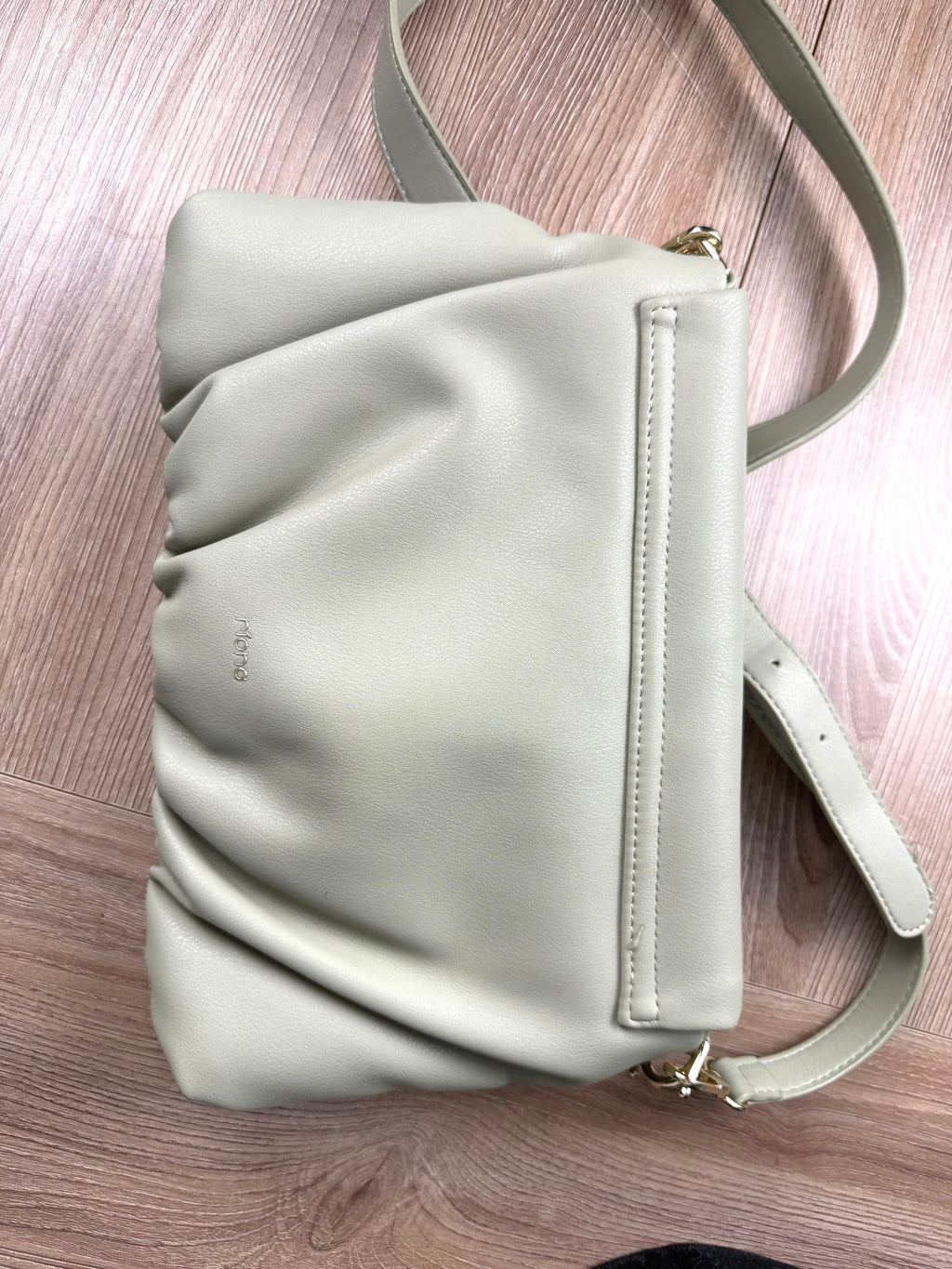 Riona Sage Green Crossbody Bag | RFID  protection travel purse  back view 