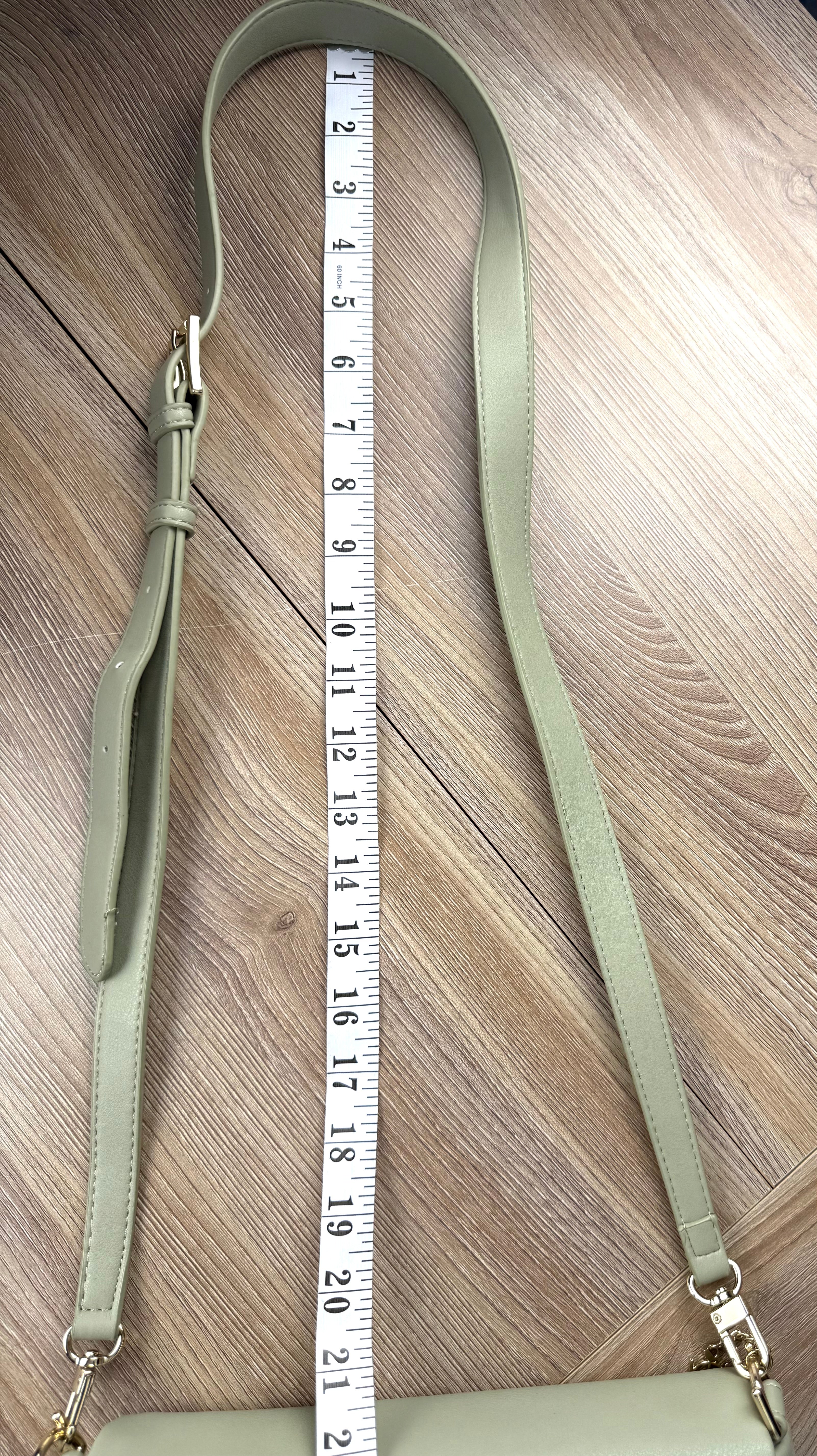  Riona Sage Green Crossbody Bag | RFID  protection travel purse measuring 21" adjustable strap drop 
