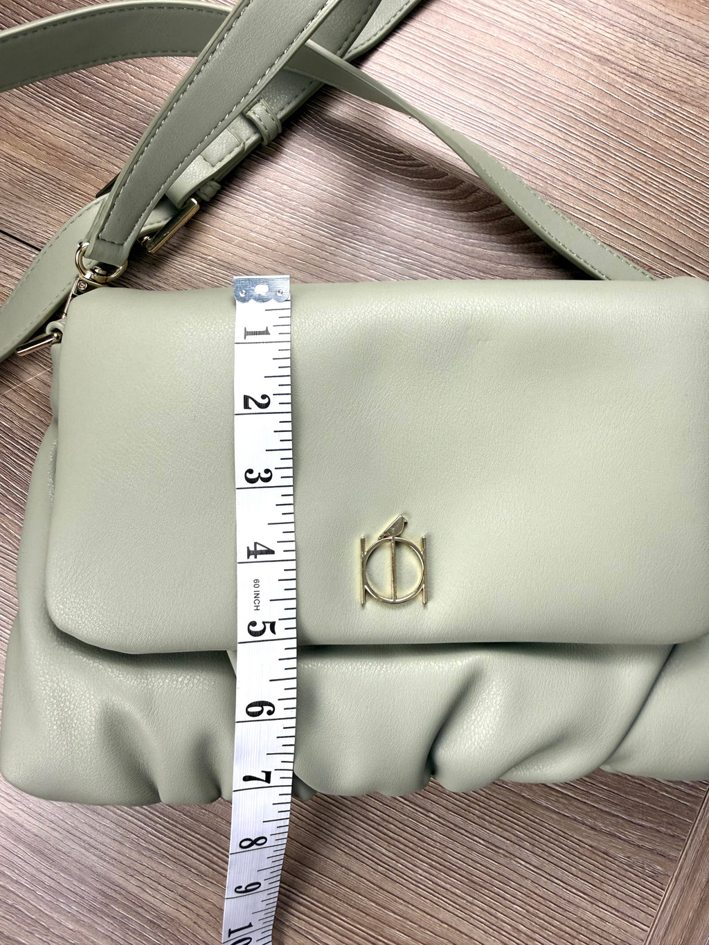  Riona Sage Green Crossbody Bag | RFID  protection travel purse measuring 7" deep