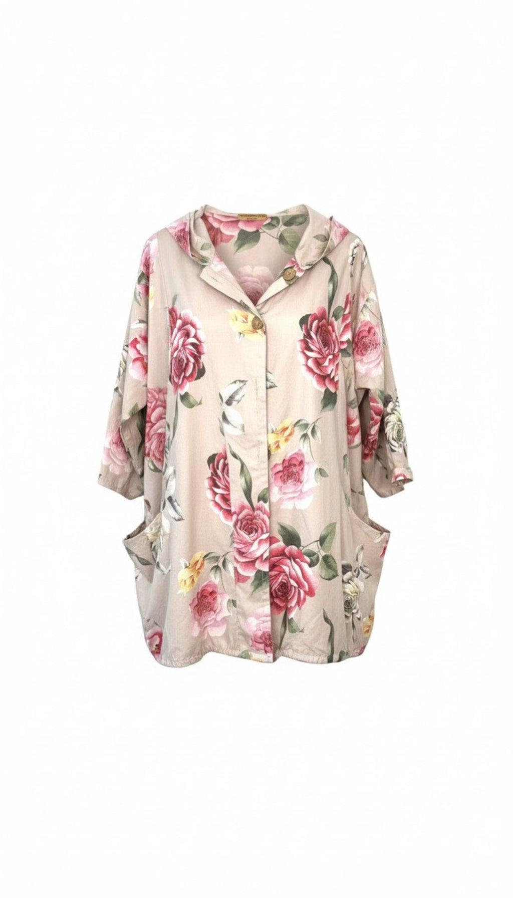 Romantic_boho_oversized_floral_cotton_jacket_with_hood_and_patch_pockets_at Blue Sparrow Shop