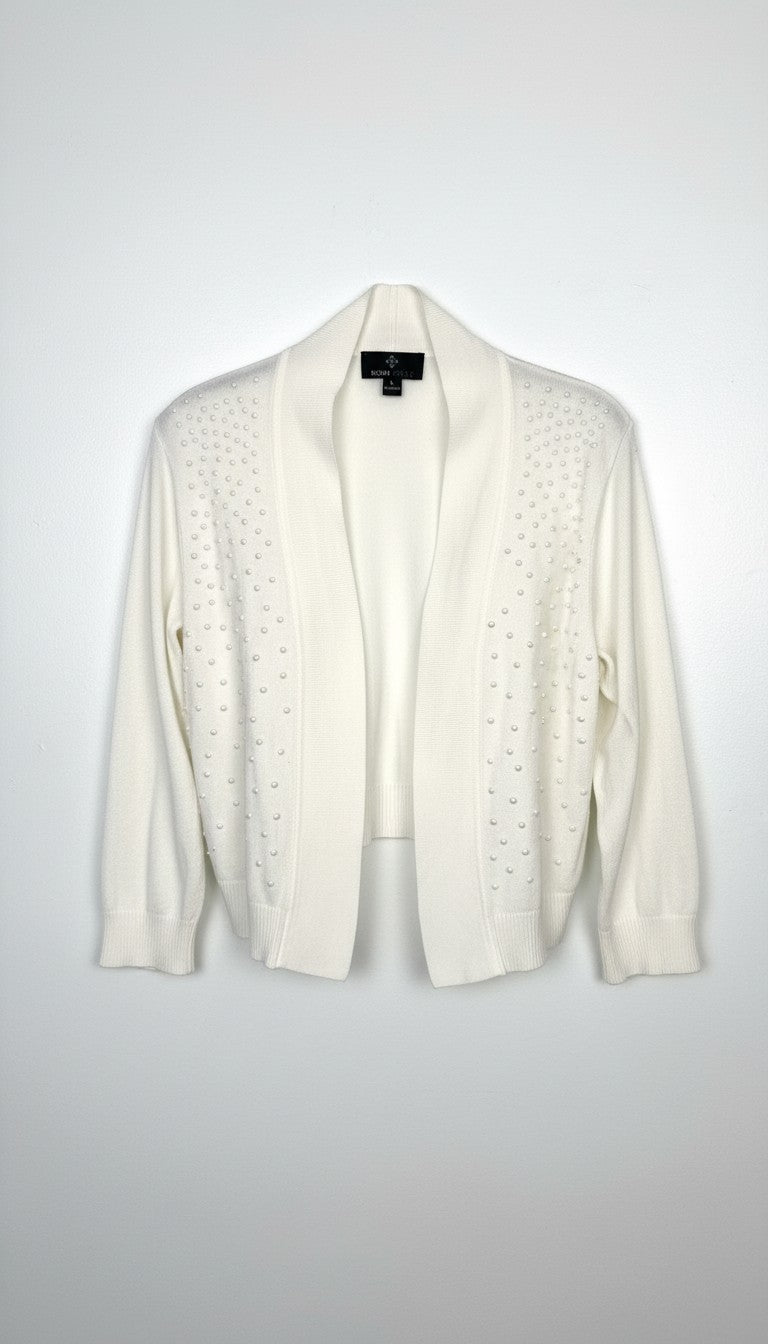 Ronni Nicole Ivory Pearl Cardigan | Size L at Blue Sparrow SHop