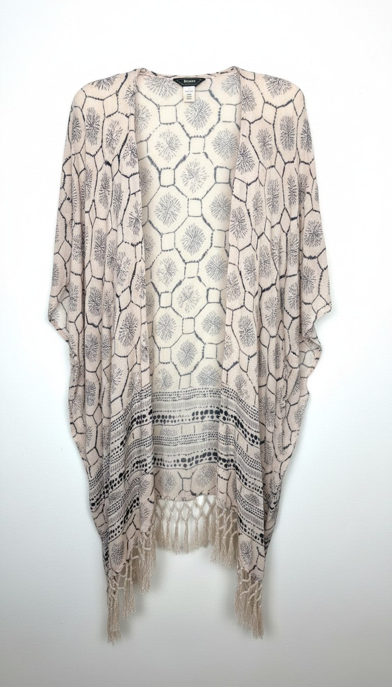 Roots Canada Lightweight Geometric Print Fringe Kimono | One Size at Blue Sparrow Shop