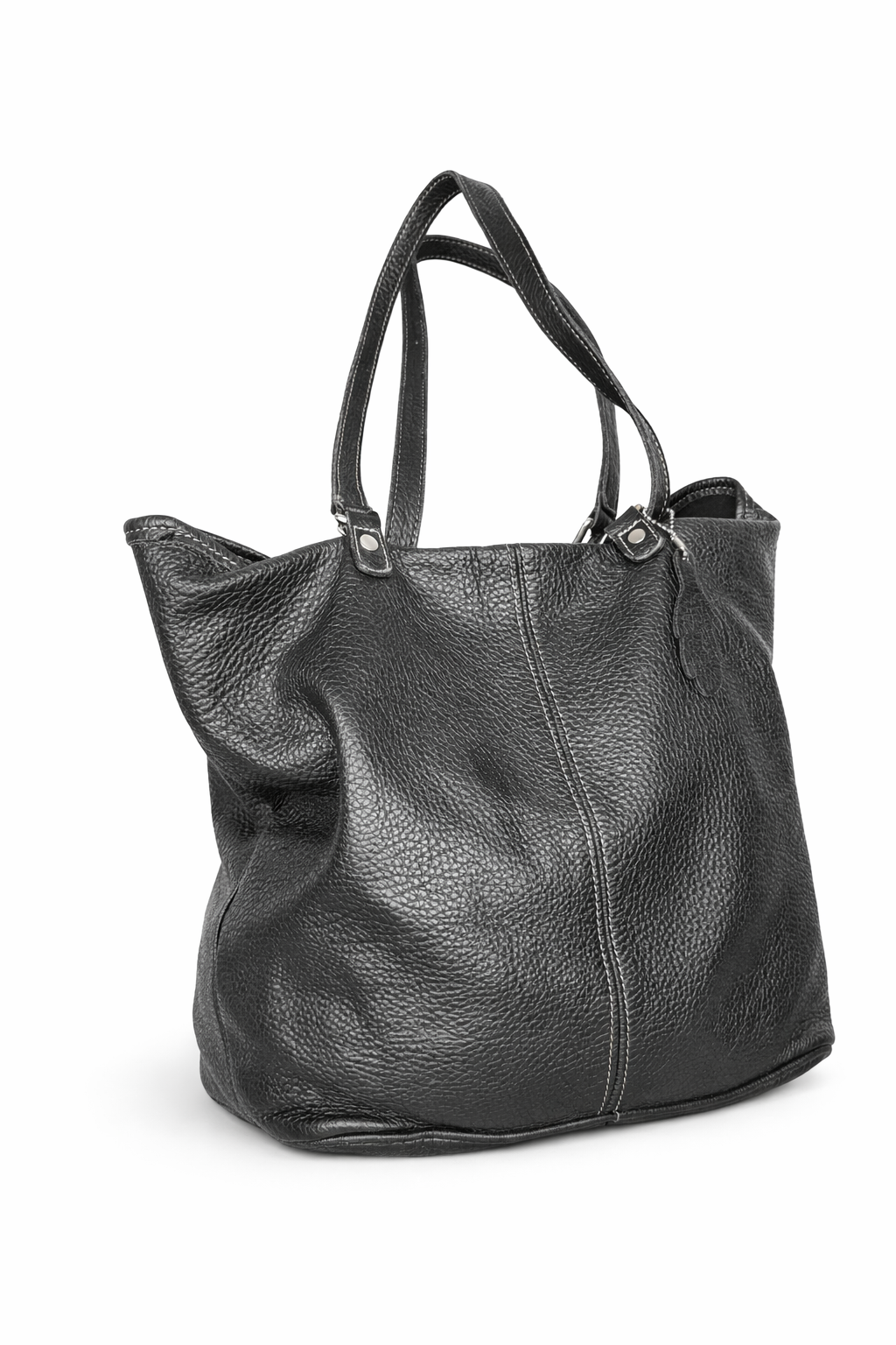 Roots Canada Black Pebbled Leather Tote Bag at Blue Sparrow Shop