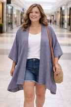 Roots_kimono at Blue Sparrow Shop on woman walking in mall 