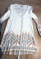 Roxy tunic dress showing measurement of 33" from shoulder to hem