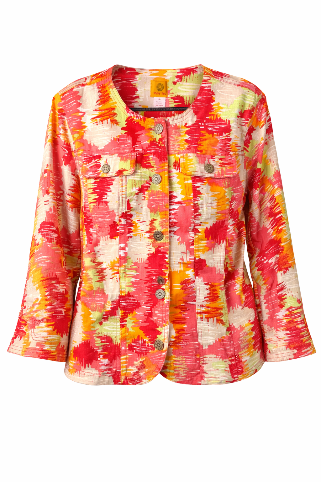 Ruby Red Abstract Print Jacket at Blue Sparrow Shop