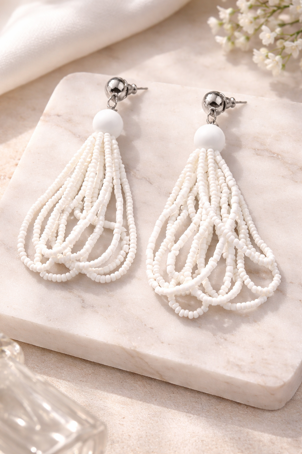Seed Bead Tassel Earrings at Blue Sparrow Shop2