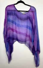 Sheer Batwing Poncho Top | One Size at Blue Sparrow Resale Shop on hanger