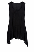 Sheer Black Gauze Sleeveless Tunic | Size L at Blue Sparrow Shop
