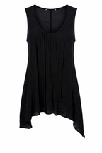 Sheer Black Gauze Sleeveless Tunic | Size L at Blue Sparrow Shop