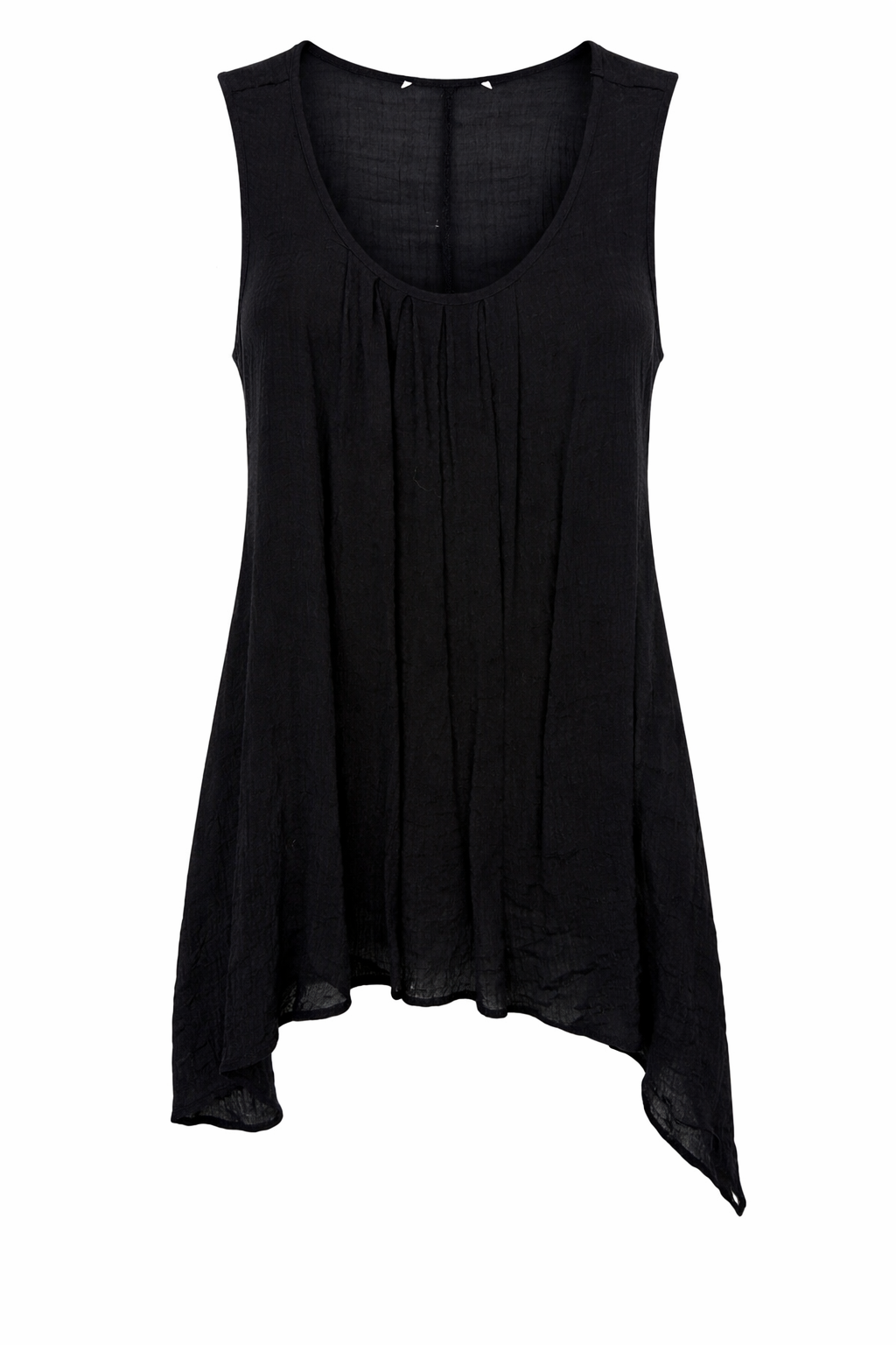 Sheer Black Gauze Sleeveless Tunic | Size L at Blue Sparrow Shop