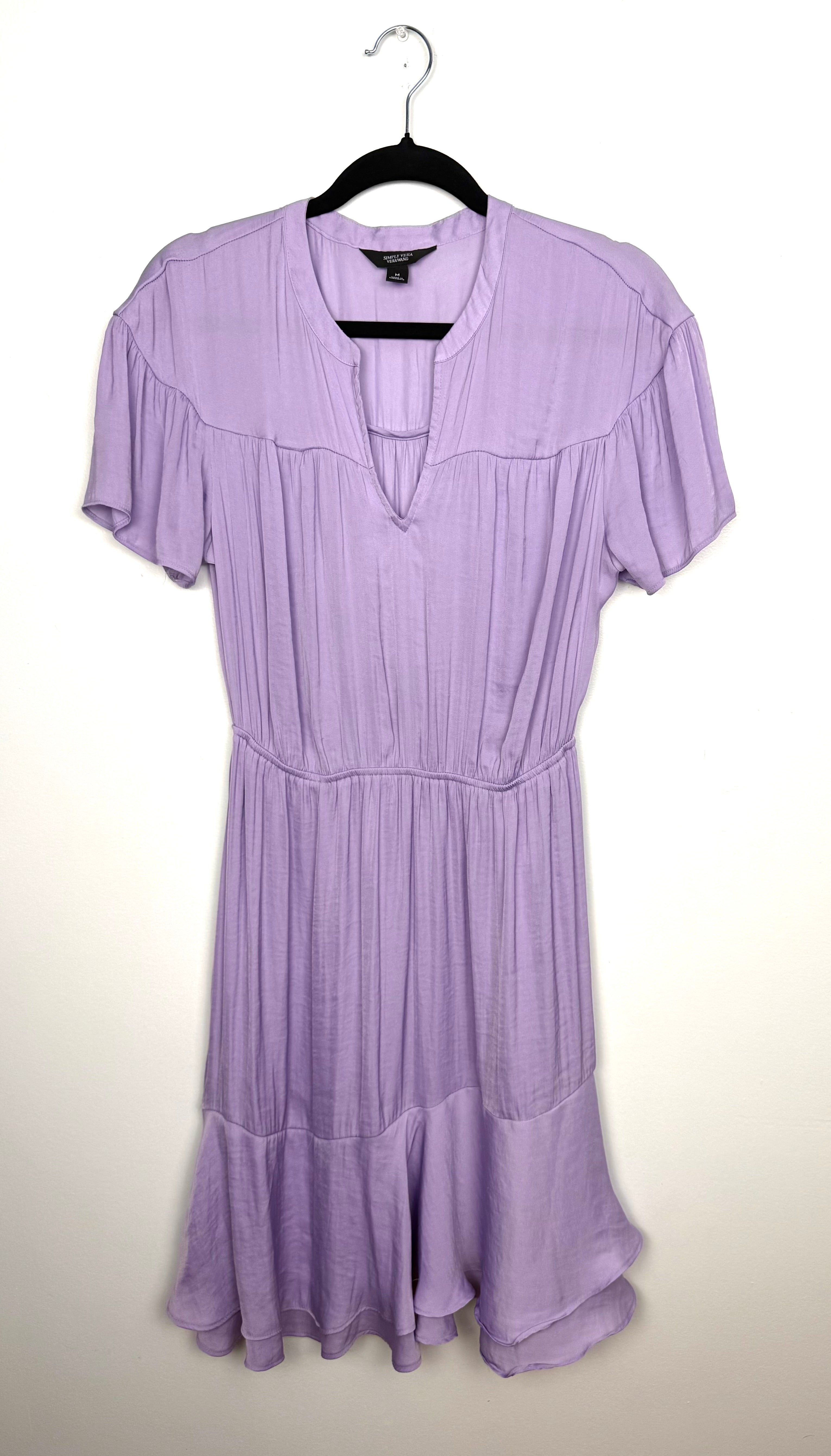 Simply Vera Vera Wang lavender short sleeve dress medium front view