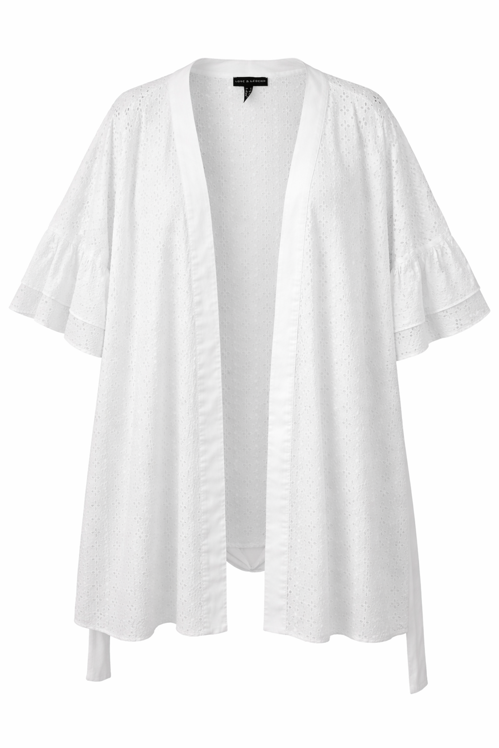 Oversized White Eyelet Kimono | Size 4X at Blue Sparrow Shop