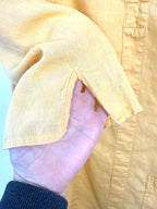 slit in sleeve of Butter yellow linen clothing women resort wear vacation outfit