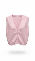 Soft Pink V-Neck Knit Vest Size S  at Blue Sparrow Shop 