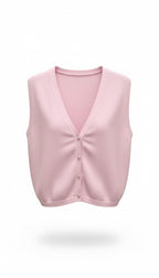 Soft Pink V-Neck Knit Vest Size S  at Blue Sparrow Shop 