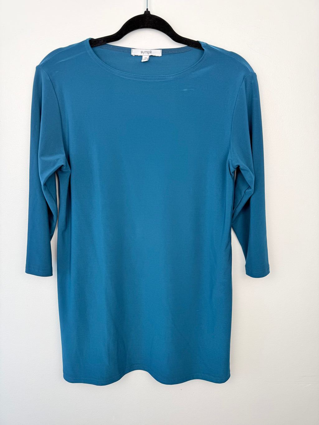 front of Sympli 3/4 Sleeve Top | Size 10 on hanger