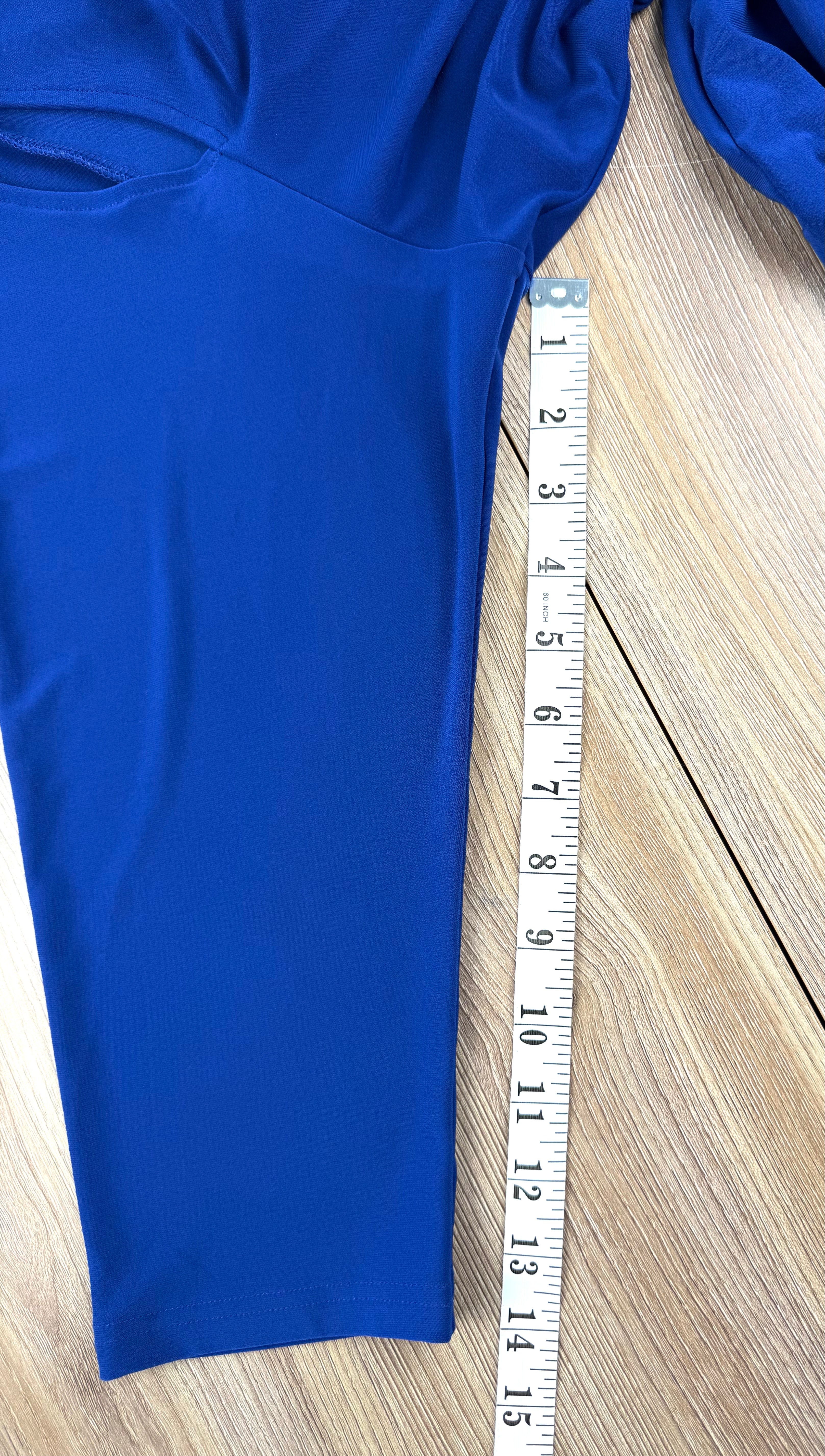 Sympli Asymmetrical Cold-Shoulder V-Neck Top measuring 14" sleeve 