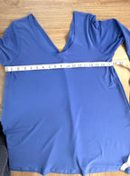 Sympli Made in Canada periwinkle top measuring 36" bust