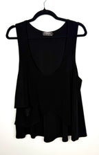 Sympli black layered sleeveless tank front view size 12