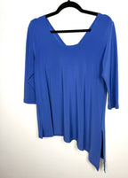 Sympli blue asymmetrical tunic size 10 3/4 sleeve front view