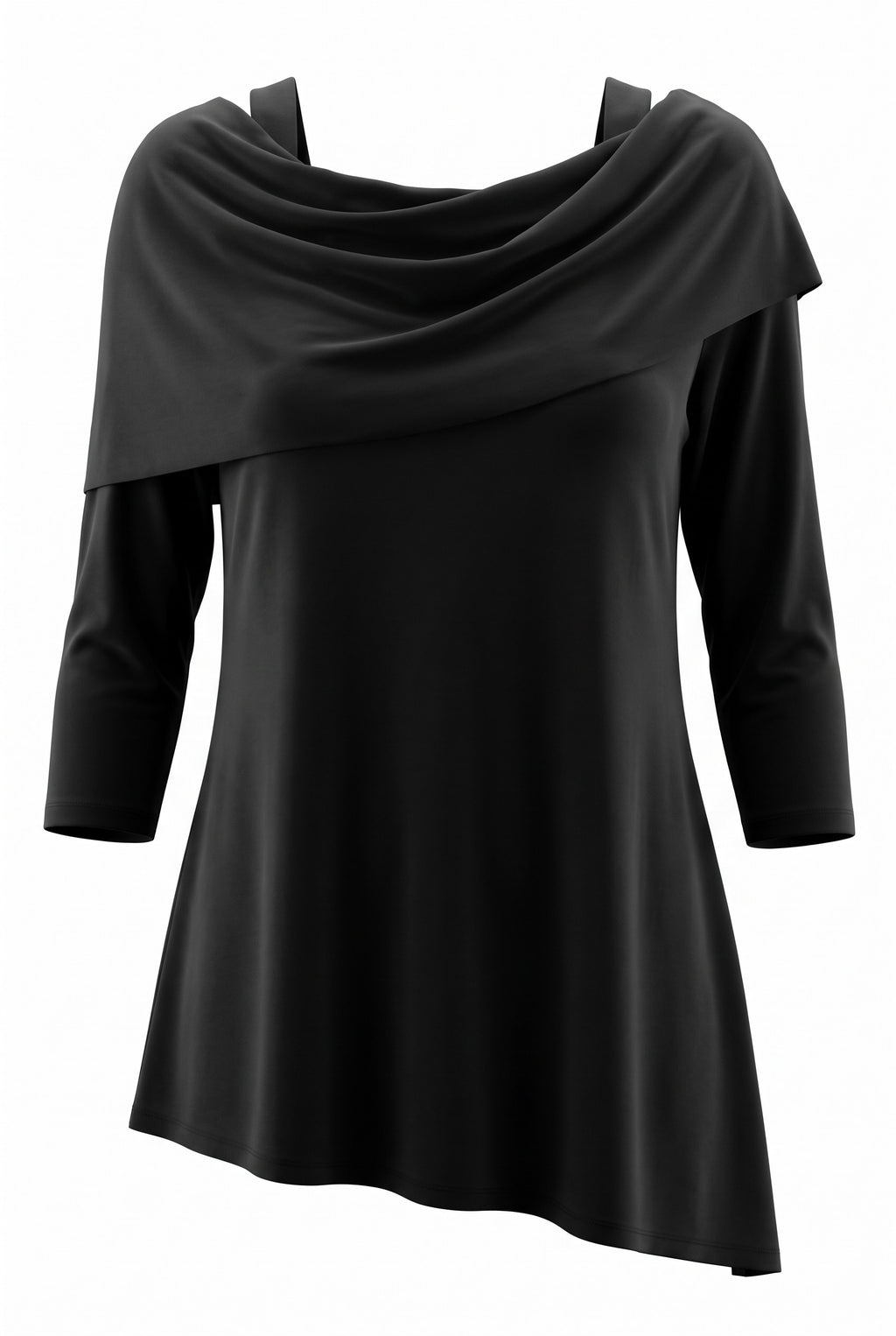 Sympli cold shoulder cowl neck top  background removed