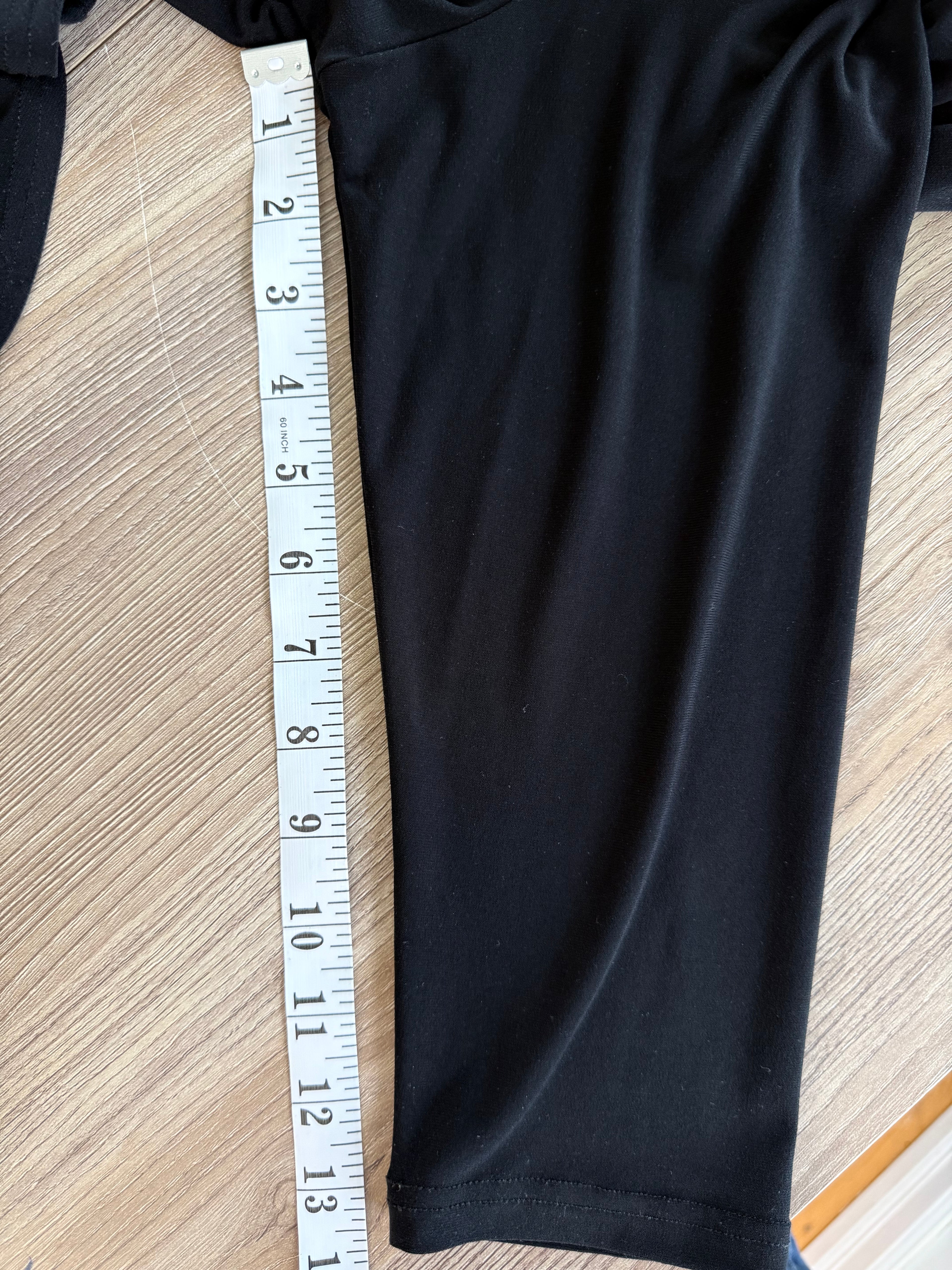 Sympli cold shoulder cowl neck top measuring 14" sleeve