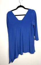 Sympli periwinkle blue draped top size 10 back view