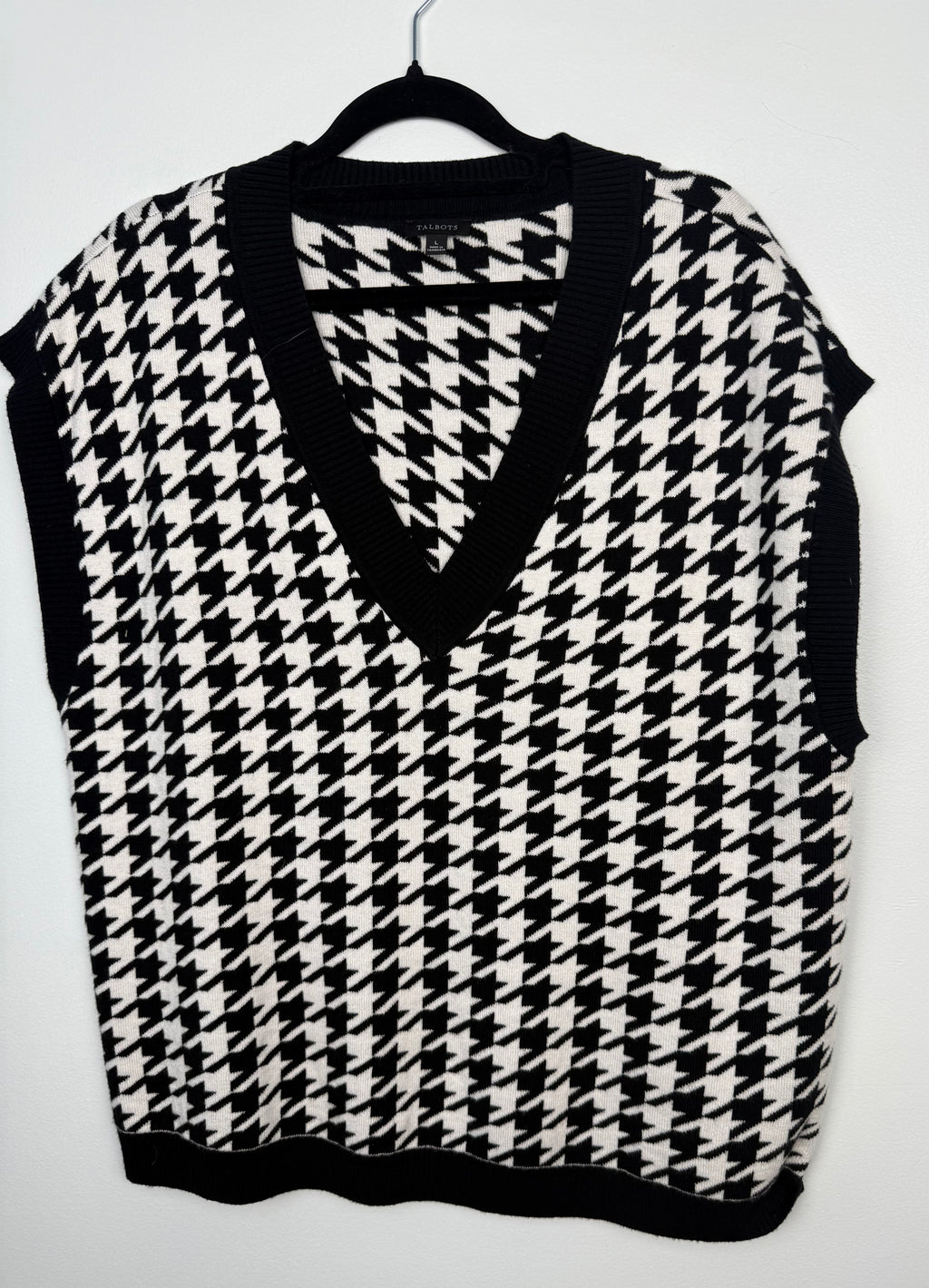 Talbots Houndstooth Sweater Vest  on hanger