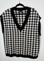 Talbots Houndstooth Sweater Vest  on hanger