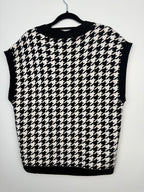 back of Talbots Houndstooth Sweater Vest  on hanger