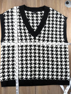 Talbots Houndstooth Sweater Vest  measuring 42" bust and 25" shoulder to hem 