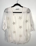 Tendenze made in italy star print overlay top on hanger 