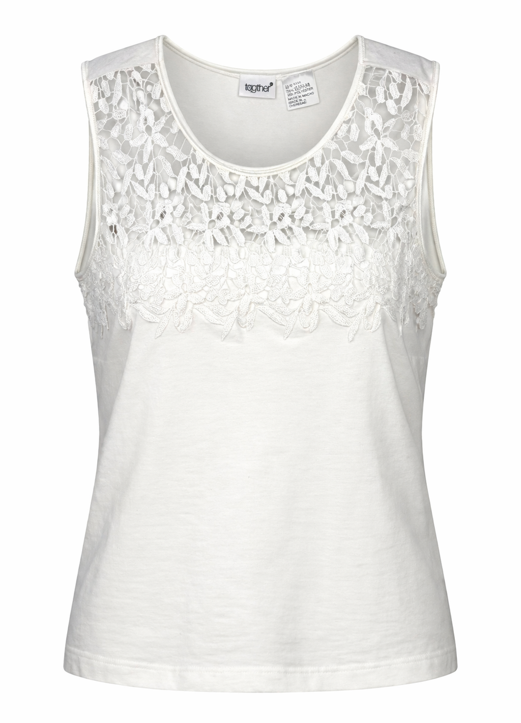Together brand White Lace Yoke Tank Top | Size L at Blue Sparrow Shop