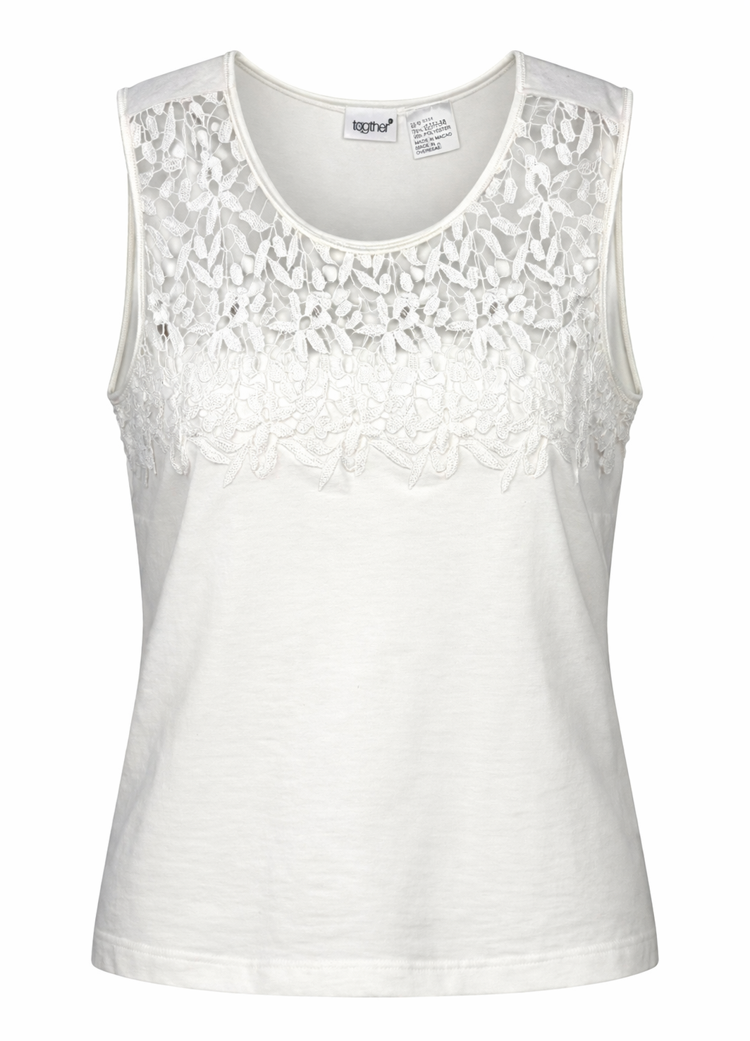 Together brand White Lace Yoke Tank Top | Size L at Blue Sparrow Shop