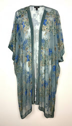 Torrid Sheer Floral Burnout Kimono Duster | Plus Size at Blue Sparrow Shop