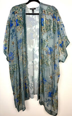 Torrid Sheer Floral Burnout Kimono Duster | Plus Size at Blue Sparrow Shop on hanger