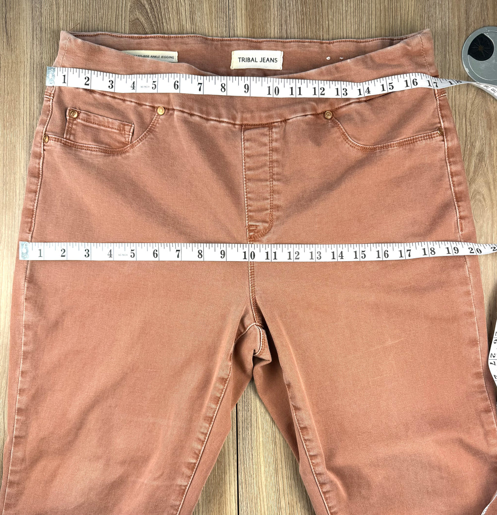  Tribal Brand Audrey Embellished Jeans  at Blue Sparrow Shop measuring 34" waist and 38" hips 