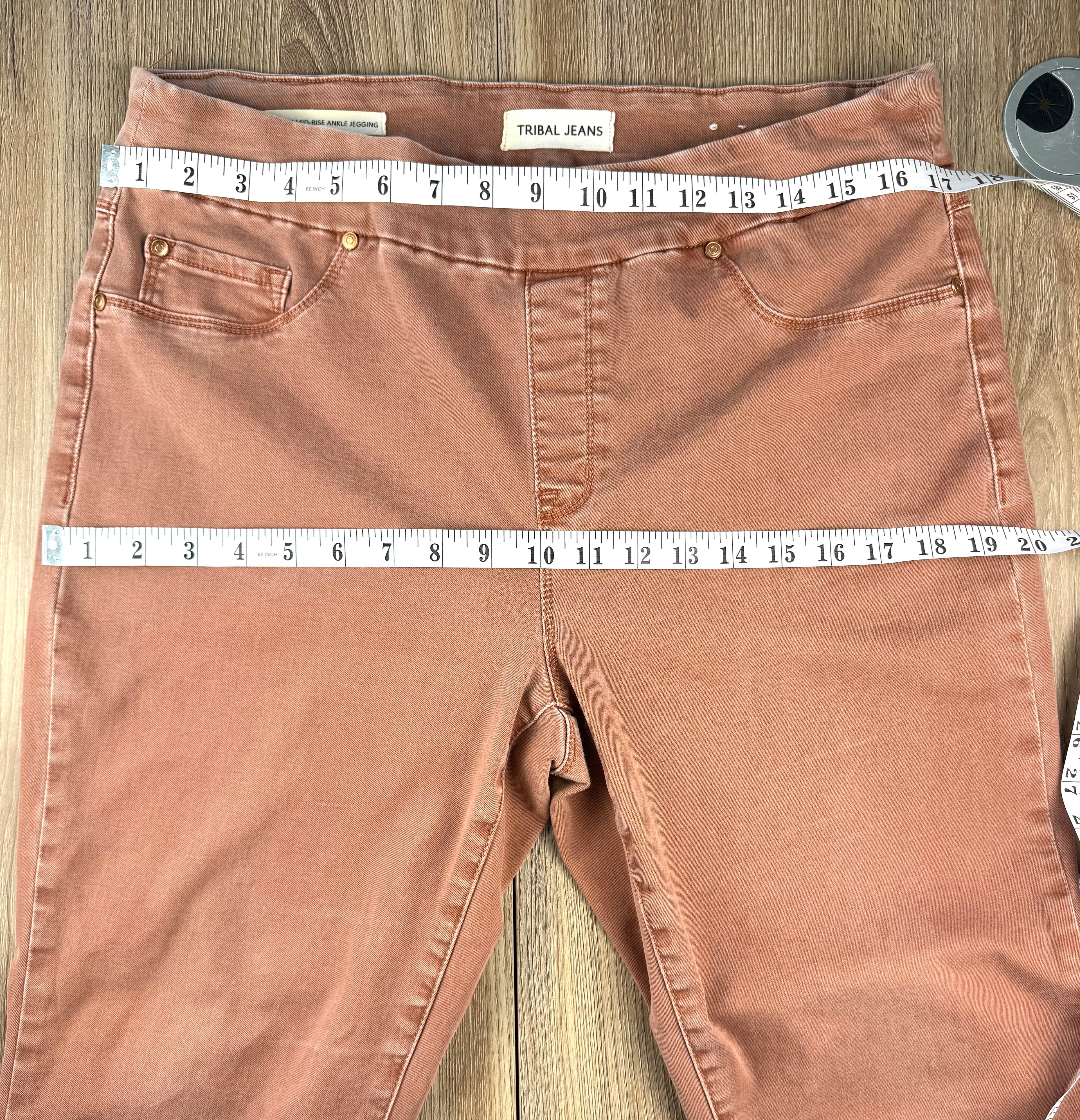  Tribal Brand Audrey Embellished Jeans  at Blue Sparrow Shop measuring 34" waist and 38" hips 