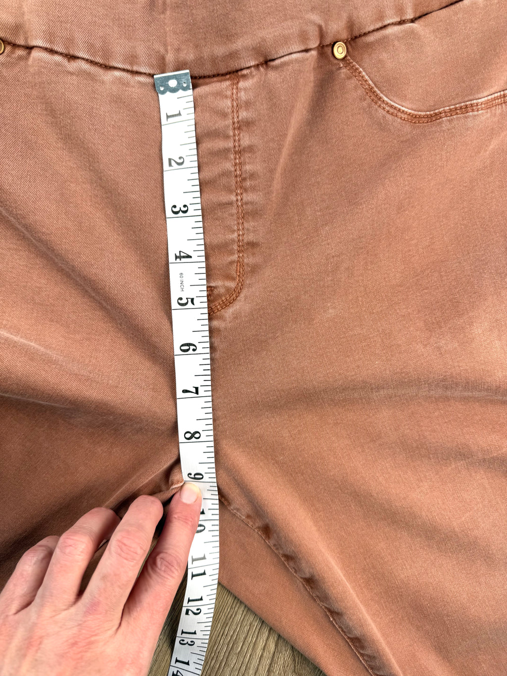  Tribal Brand Audrey Embellished Jeans  at Blue Sparrow Shop measuring 9" rise