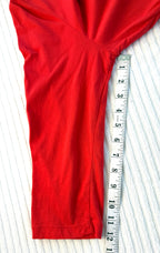 Tribal Cotton Scoop Neck Ruched Side Top — Deep Orange | 3/4 Sleeve | Size XL at Blue Sparrow Shop measuring 12" sleeve