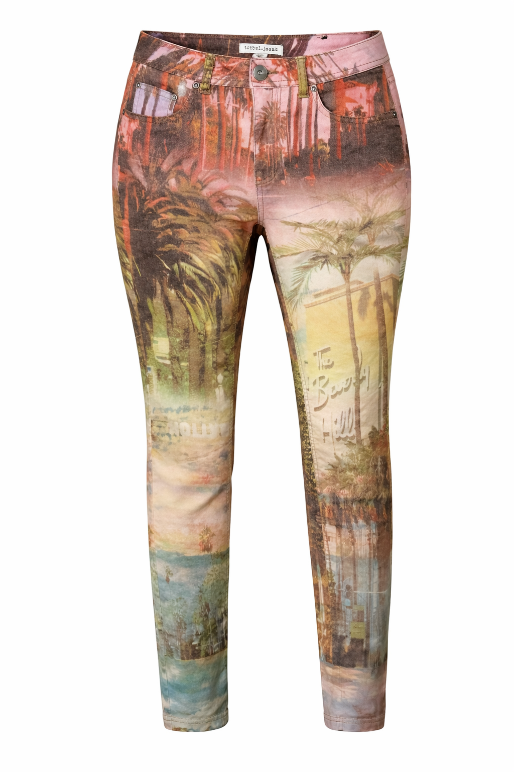 Tribal Skinny Jeans - Beverly Hills Print on ghost body