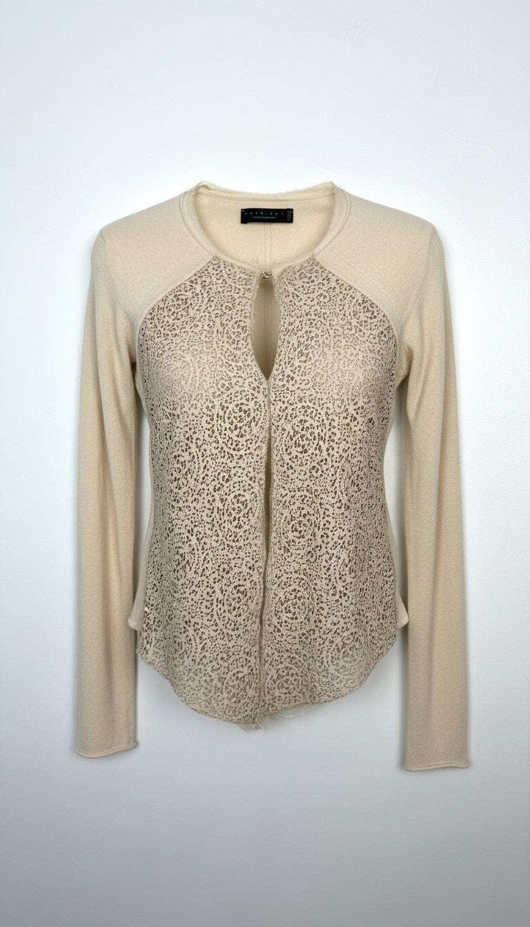 Twin Set Simona Barbieri Leather Panel Cardigan | Size S at Blue Sparrow Shop